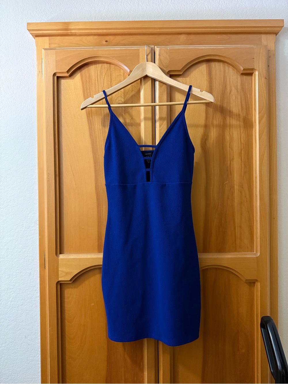 Forever 21 Royal Blue Strappy V-Neck Mini Dress